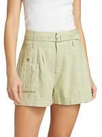 Linen High-Waisted Shorts