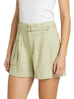 Linen High-Waisted Shorts