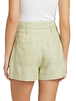 Linen High-Waisted Shorts