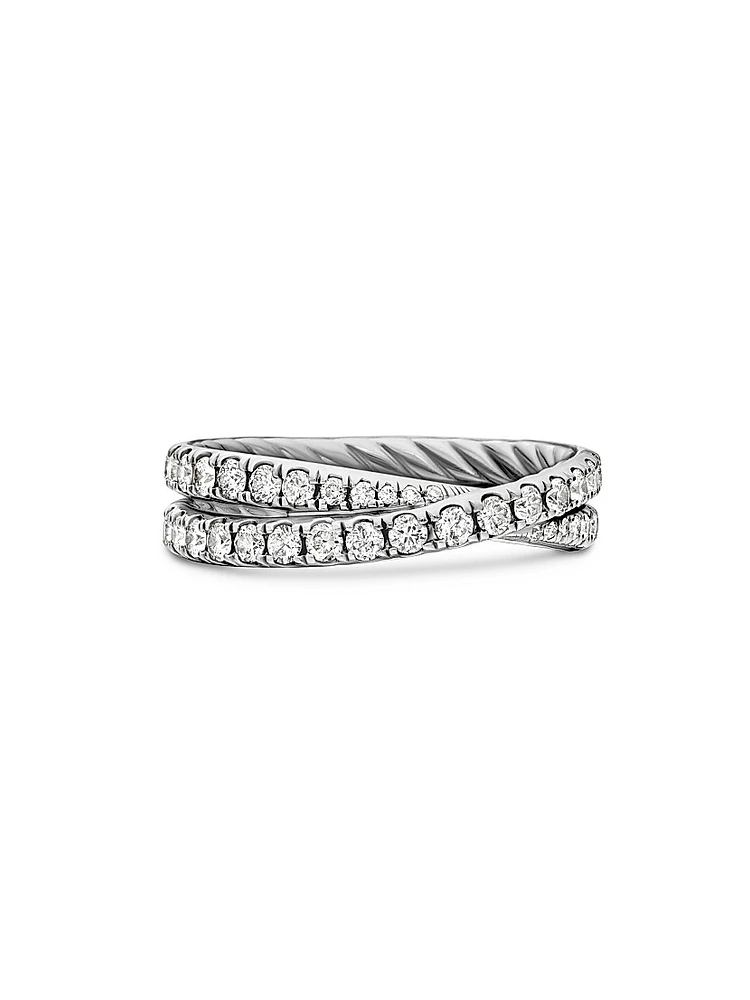 DY Crossover Band Ring Platinum