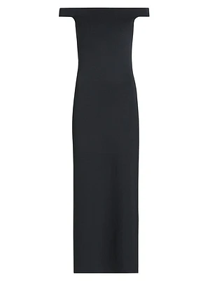 Off-The-Shoulder Scuba Maxi Dress