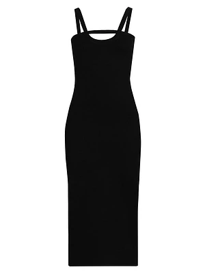 Knit U-Neck Midi-Dress