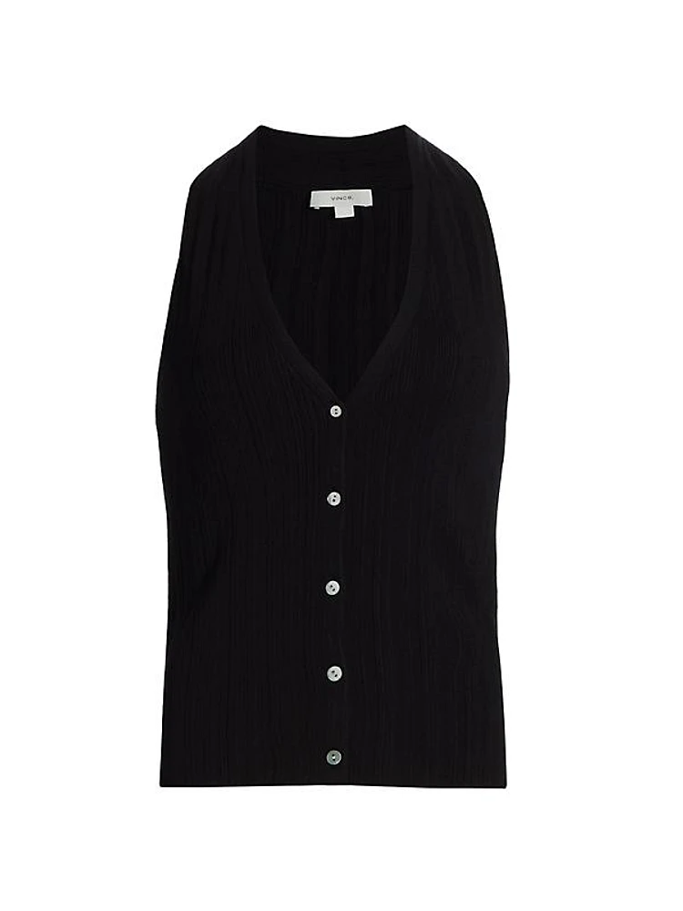 V-Neck Cotton-Blend Vest
