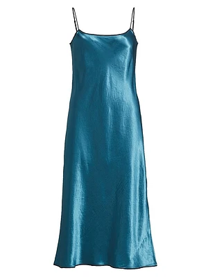 Satin Slip Midi-Dress