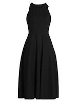 Mani Bow Sleeveless Midi-Dress