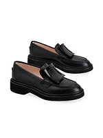 Viv Rangers Covered Buckle Leather Loafers