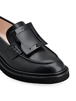 Viv Rangers Covered Buckle Leather Loafers