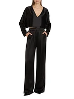Vero Satin Crop Shirt