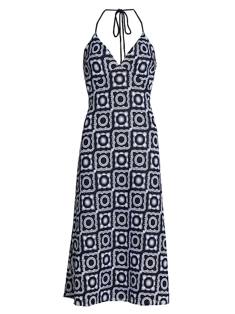 Rebecca Crochet Halter Midi-Dress