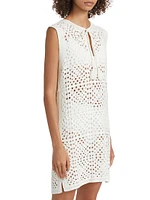 Crocheted Cotton-Blend Minidress