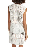 Crocheted Cotton-Blend Minidress