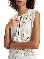 Crocheted Cotton-Blend Minidress