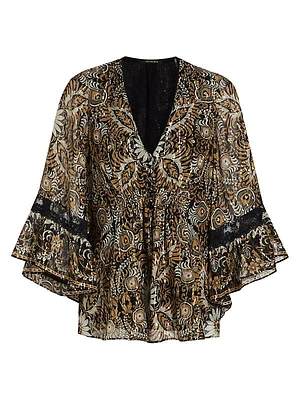 Ele Metallic Jacquard Blouse