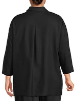Plus Size Breezy Button-Front Tunic Shirt