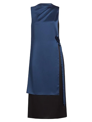 Layered Satin Cocktail Dress