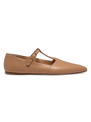 Lola Leather T-Strap Ballerina Flats