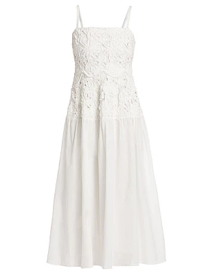Veronica Cotton Textured Midi-Dress