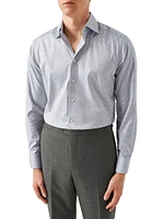 Slim Fit Micro-Check Cotton-Blend Shirt