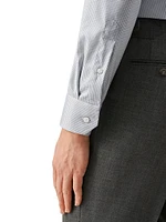 Slim Fit Micro-Check Cotton-Blend Shirt