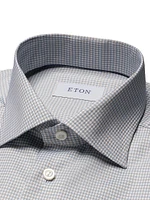 Slim Fit Micro-Check Cotton-Blend Shirt