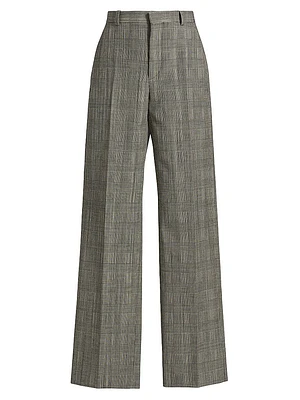 Glen Check Straight-Leg Trousers