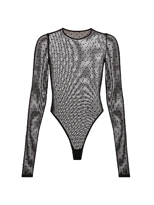 Polka Dot Mesh Bodysuit