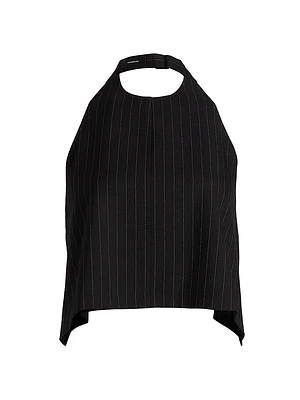 Pinstripe Backless Halter Top