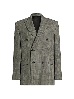 Glen Check Double-Breasted Blazer