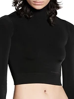 Cropped Turtleneck T-Shirt