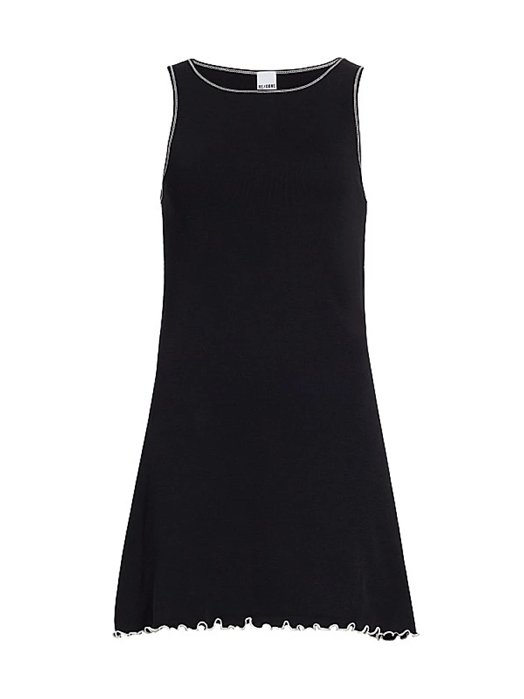 Sporty Contrast Cotton Minidress