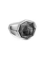 Faceted Signet Ring Sterling Silver