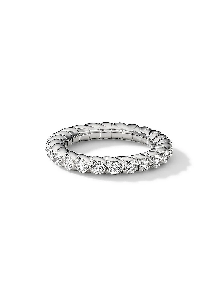 Pavé Stretch Band Ring 18K White Gold