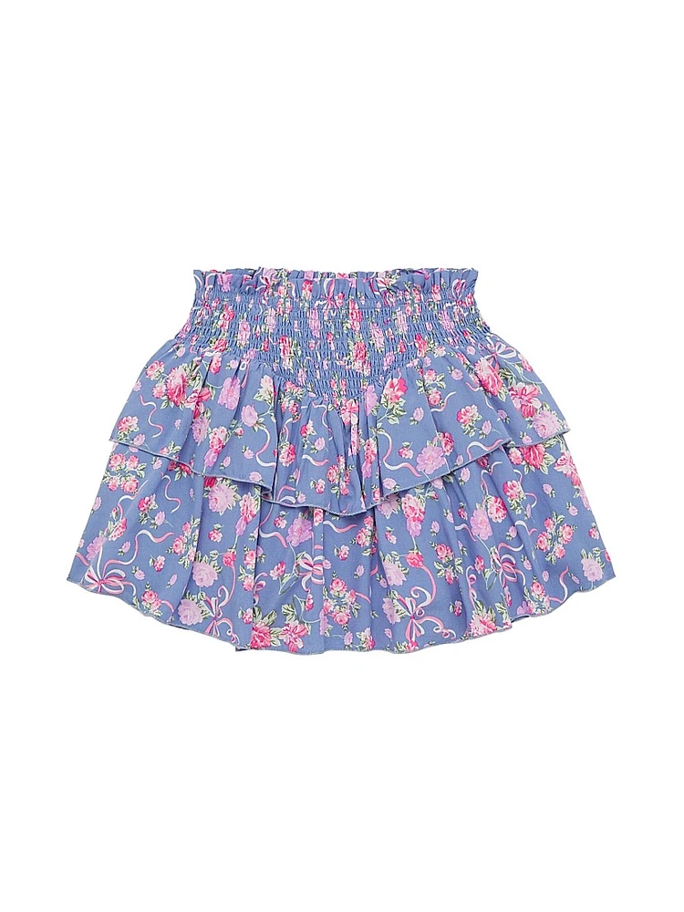Girl's Brooke Floral Scalloped Skirt
