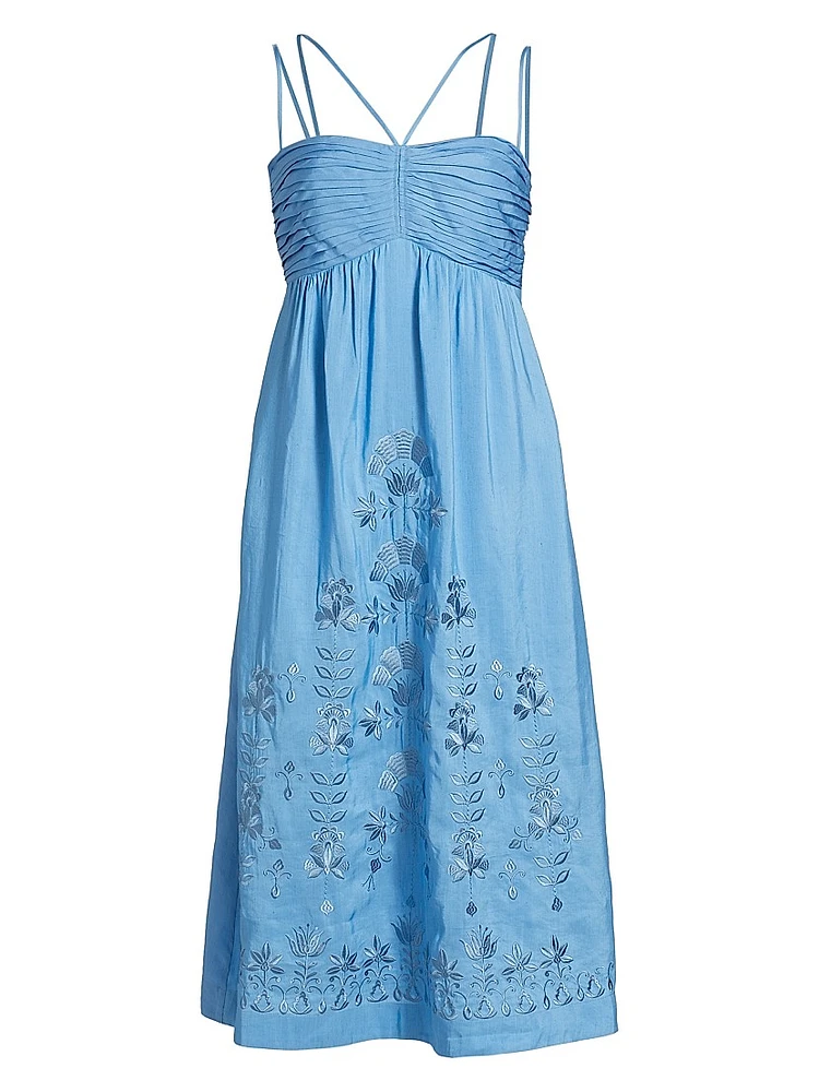 Ariella Embroidered Midi-Dress