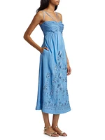 Ariella Embroidered Midi-Dress