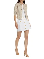 Kris Denim Button-Front Miniskirt