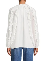 Aurora Crystal-Embellished Ruffled Blouse
