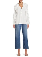 Aurora Crystal-Embellished Ruffled Blouse