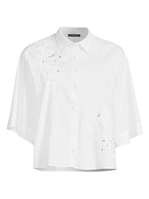 Embroidered Cotton Poplin Shirt