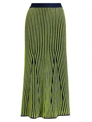 Marina Stripe Cotton Maxi Skirt