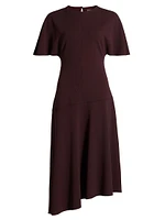 Nicola Short-Sleeve Asymmetric Midi-Dress
