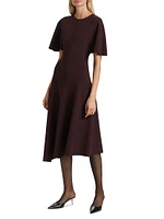 Nicola Short-Sleeve Asymmetric Midi-Dress