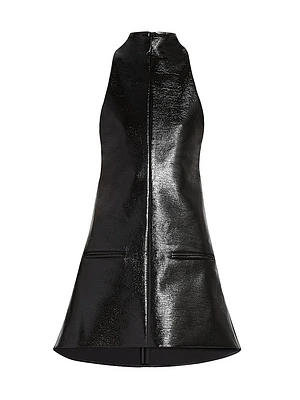 Vinyl A-Line Minidress