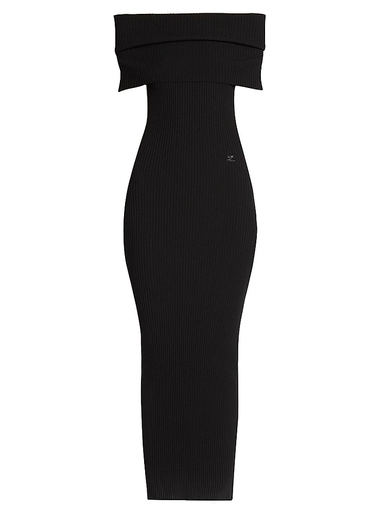 Twist Rib-Knit Maxi-Dress