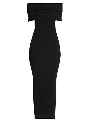 Twist Rib-Knit Maxi-Dress