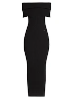 Twist Rib-Knit Maxi-Dress