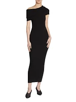 Twist Rib-Knit Maxi-Dress