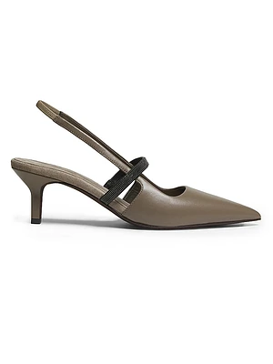 55MM Leather Slingbacks