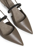 55MM Leather Slingbacks