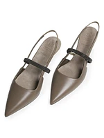 55MM Leather Slingbacks